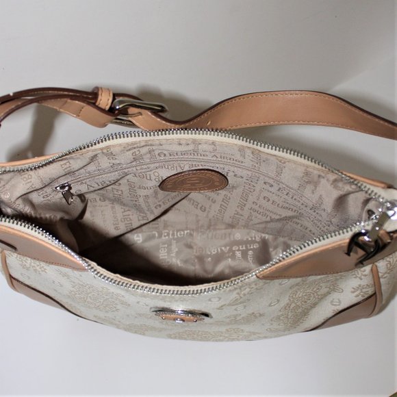 Etienne Aigner Tan and Cream Shoulder Bag - Picture 7 of 10